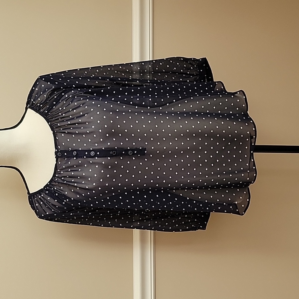 Sheer heart blouse